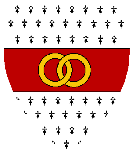 Ermine, on a fess Gules two annulets interlaced Or. If no image is displayed, please contact your local SoA.